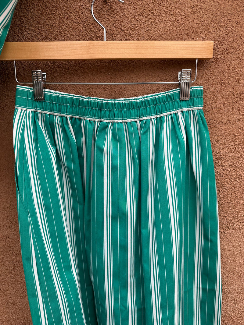 Green & White Striped Skirt by Leslie Fay - Personal