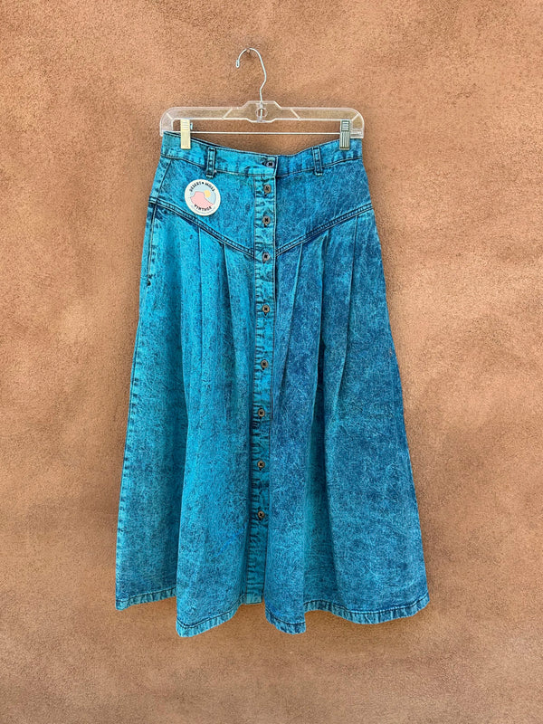 Blue Acid Washed Denim Skirt by Sundance