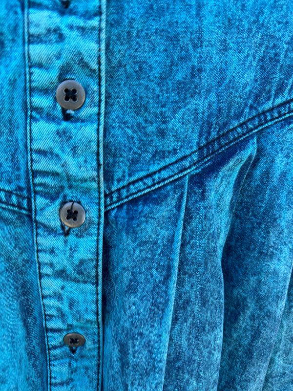 Blue Acid Washed Denim Skirt by Sundance