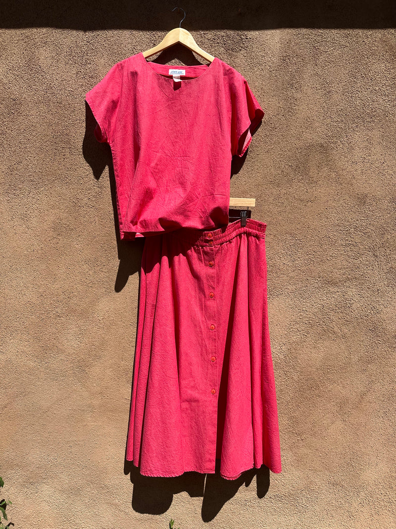 Southwest Theme Rose Colored Denim 3-Piece Outfit