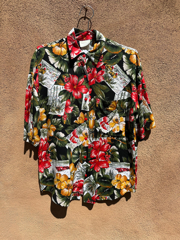 Bobbie Brooks Floral Island Blouse