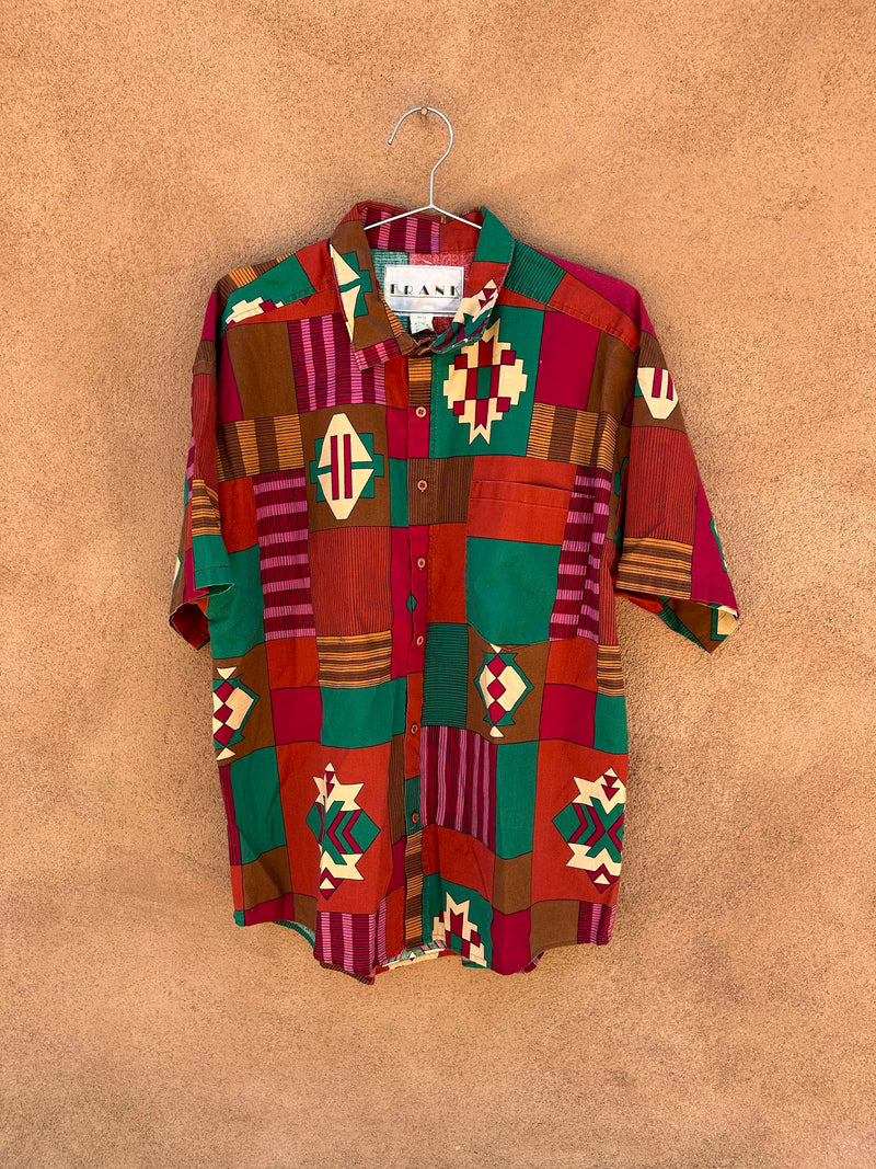 80's/90's Southwest Large Block Print Shirt by Frank