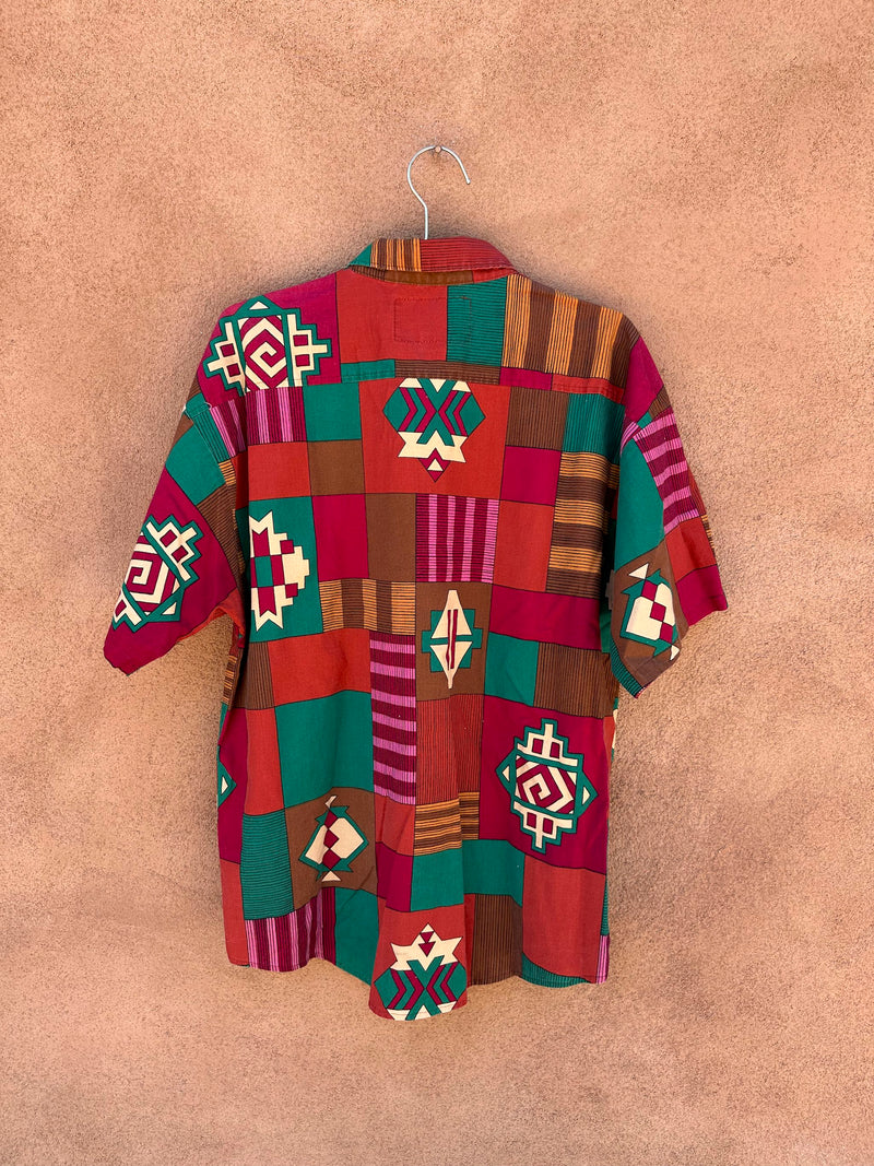 80's/90's Southwest Large Block Print Shirt by Frank