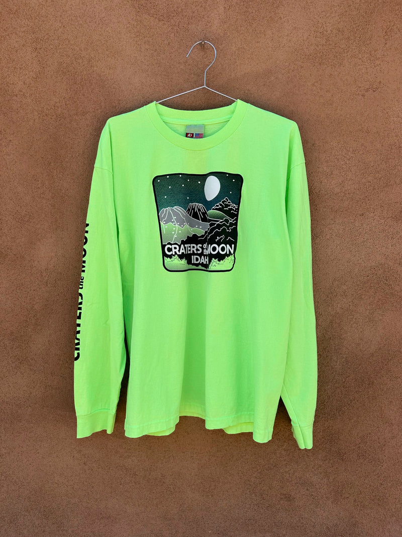 90's Neon Green Craters of the Moon Long Sleeve T-shirt
