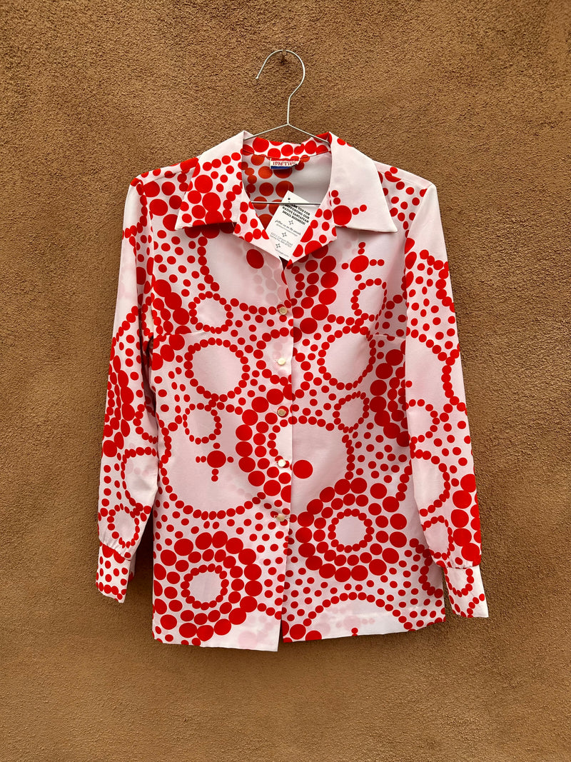 60's Mod Polka Dot Blouse by Pykettes