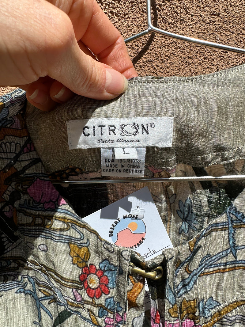 Citron Santa Monica Linen Blend Blouse