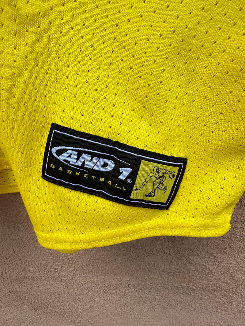 90's AND 1 Yellow & Red Baseball Style Jersey
