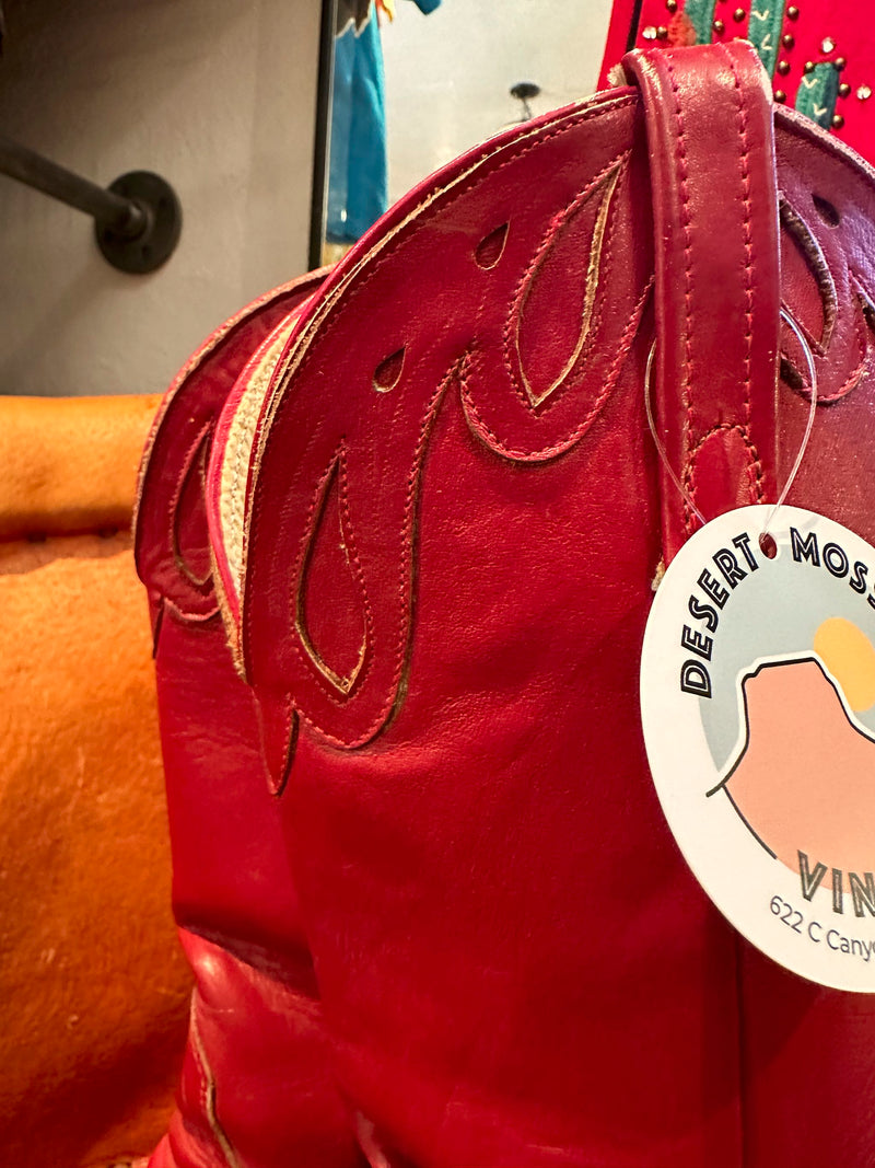 1980's Red Nacona Cowgirl Boots 7 1/2B