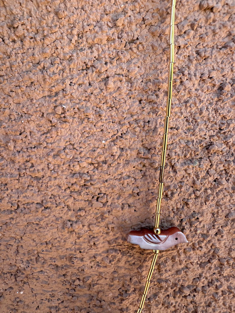 Diné Bird Fetish Gold Necklace