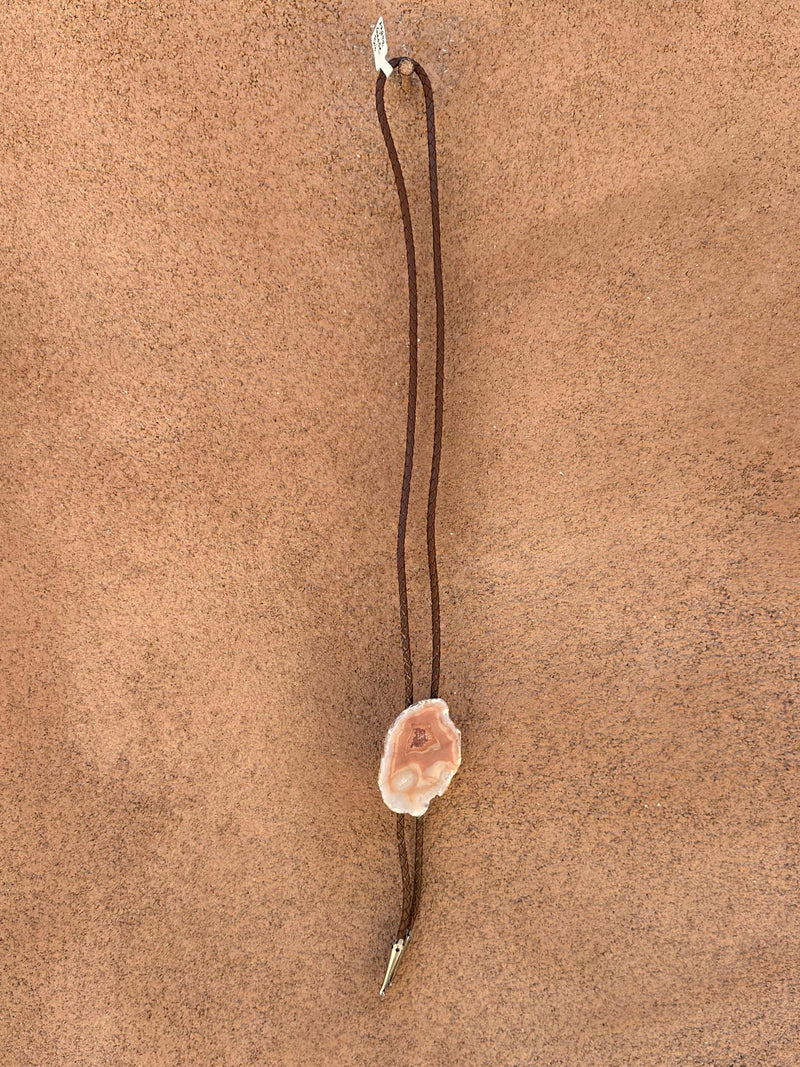 Agate Geod Bolo Tie