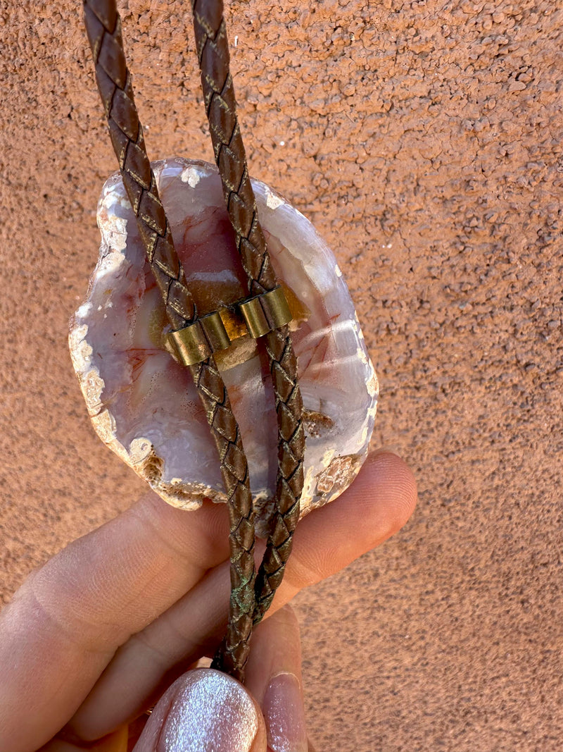 Agate Geod Bolo Tie