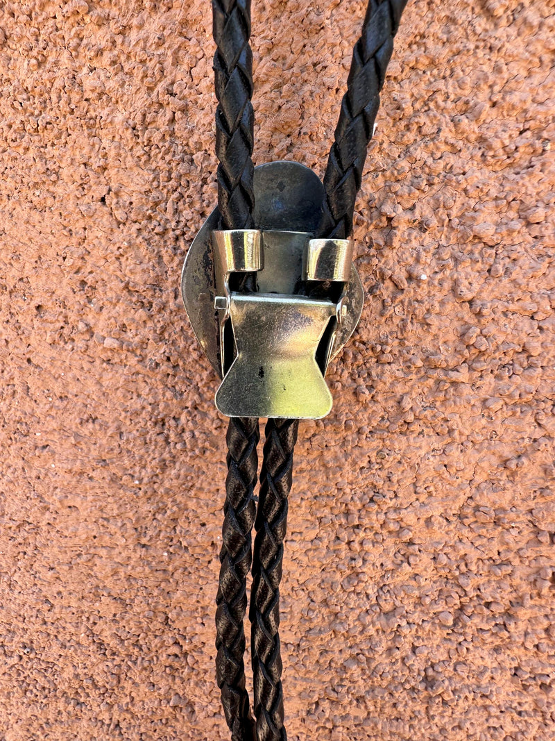 Turquoise & Silver Bear Claw Bolo Tie