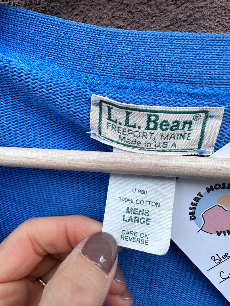 Blue L.L. Bean Cotton Cardigan