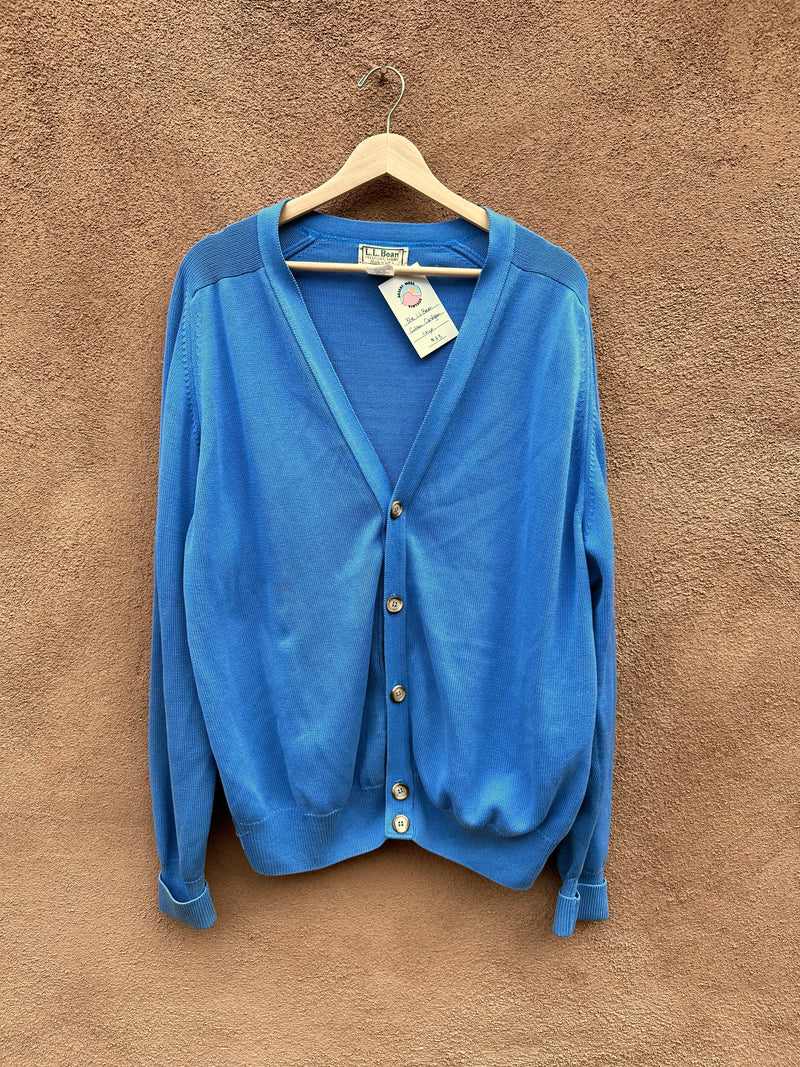 Blue L.L. Bean Cotton Cardigan