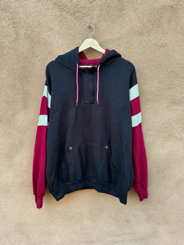 Colorblock Hooded Sweatshirt with Kangaroo Pocket