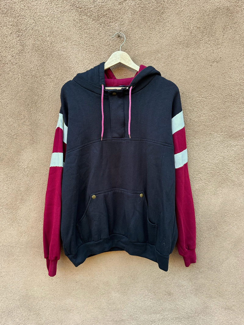 Colorblock Hooded Sweatshirt with Kangaroo Pocket