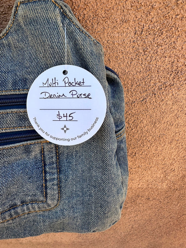 Multi Pocket Denim Purse