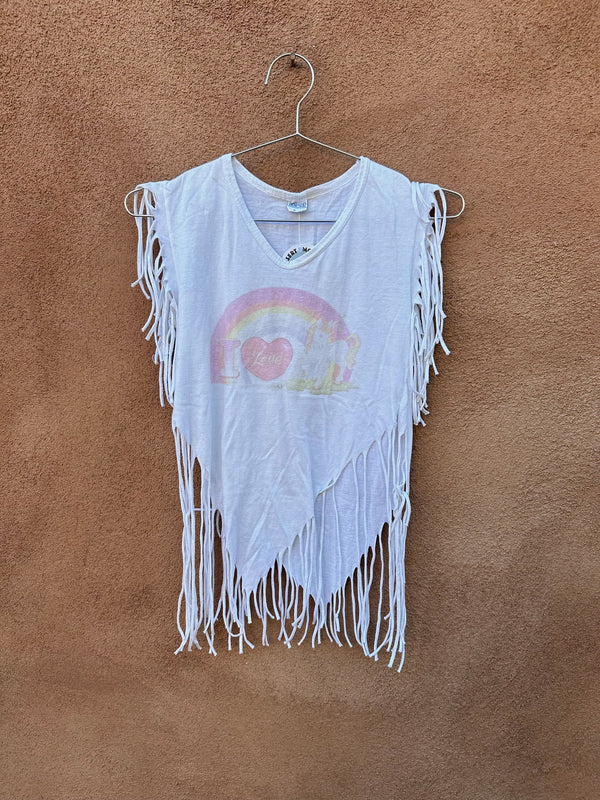 1970's Fringe Unicorn V-neck T-shirt - as is