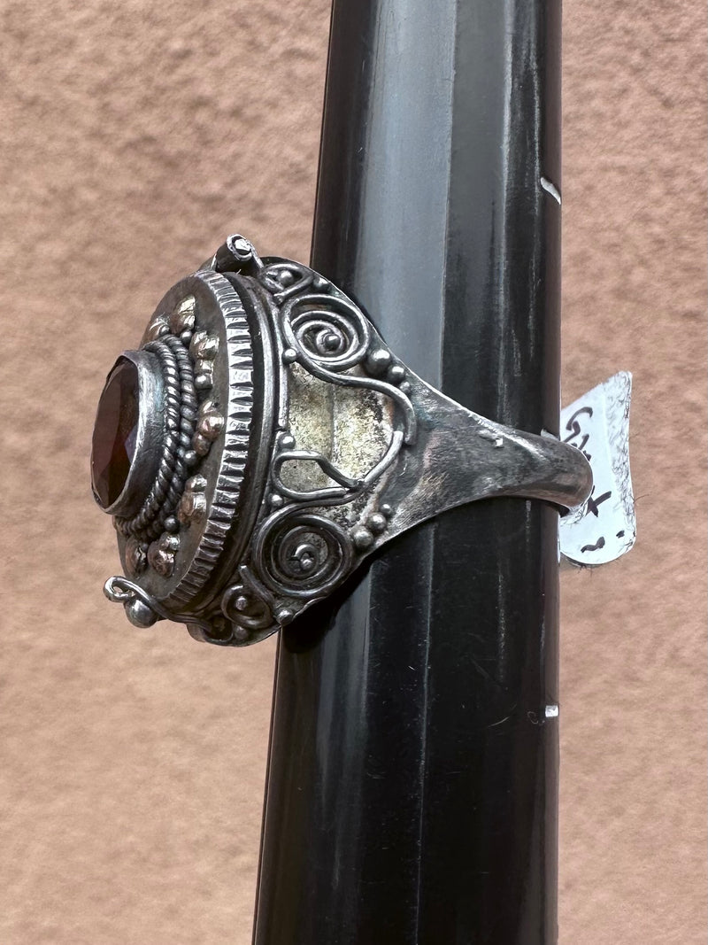 Garnet & Sterling Silver "Poison" Ring - as is
