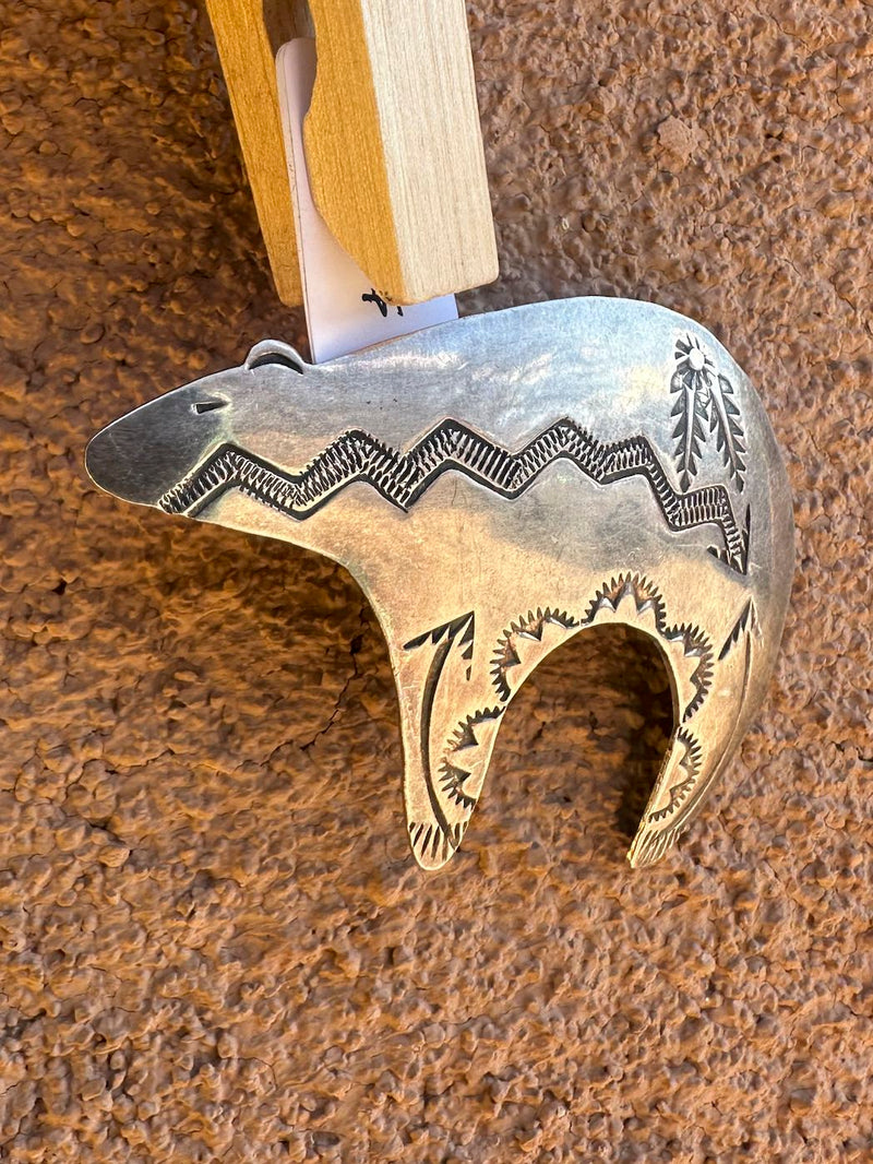 Wayne Etsitty Sterling Silver Bear Pin