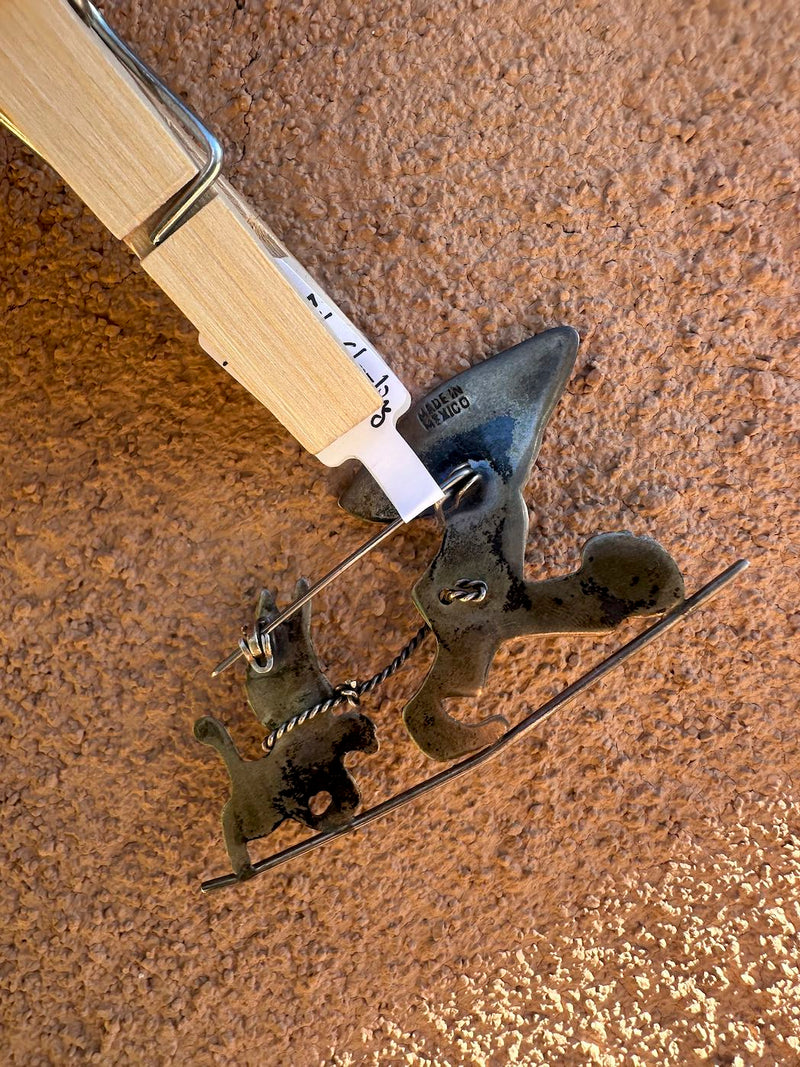 1970's Sterling Silver Boy & Burro Pin