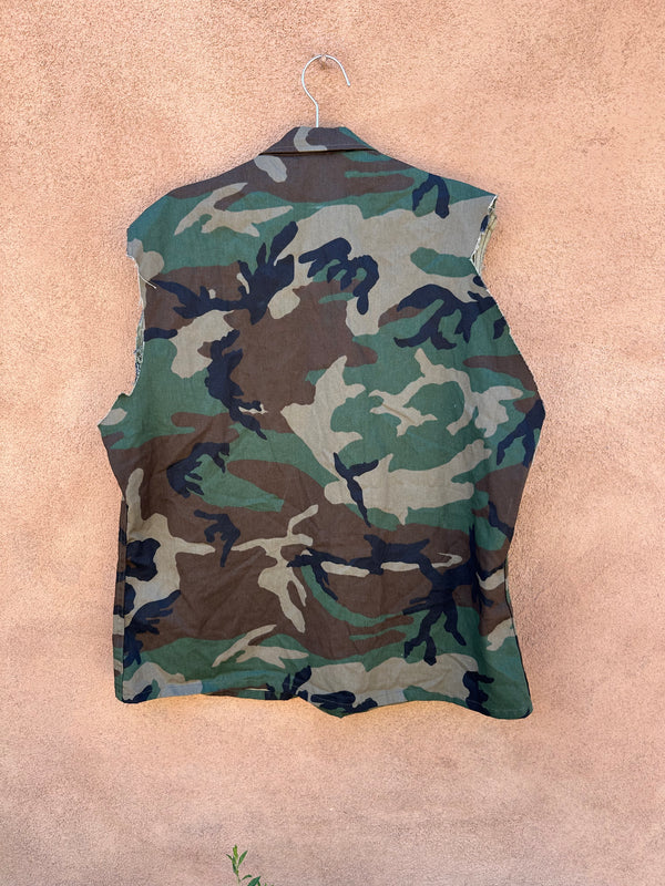 Camo Vest with Cut Off Sleeves - XL
