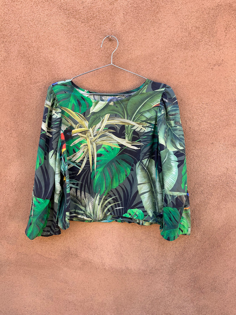 Silk Jungle Bird Blouse