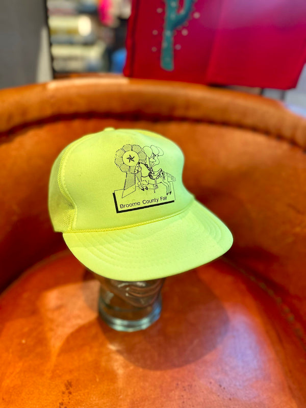 Neon Yellow Broome County Fair Cap