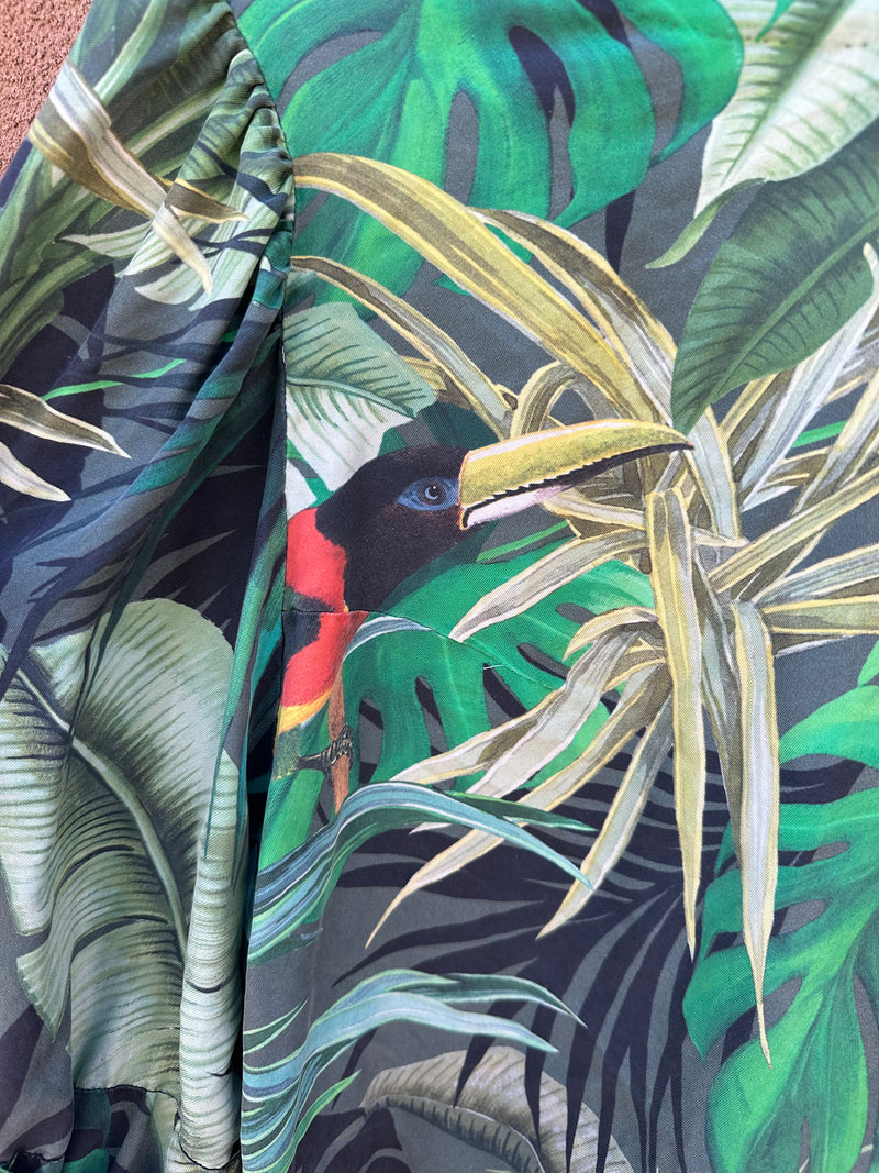 Silk Jungle Bird Blouse