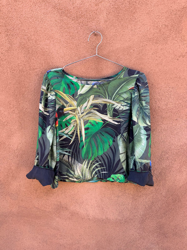 Silk Jungle Bird Blouse