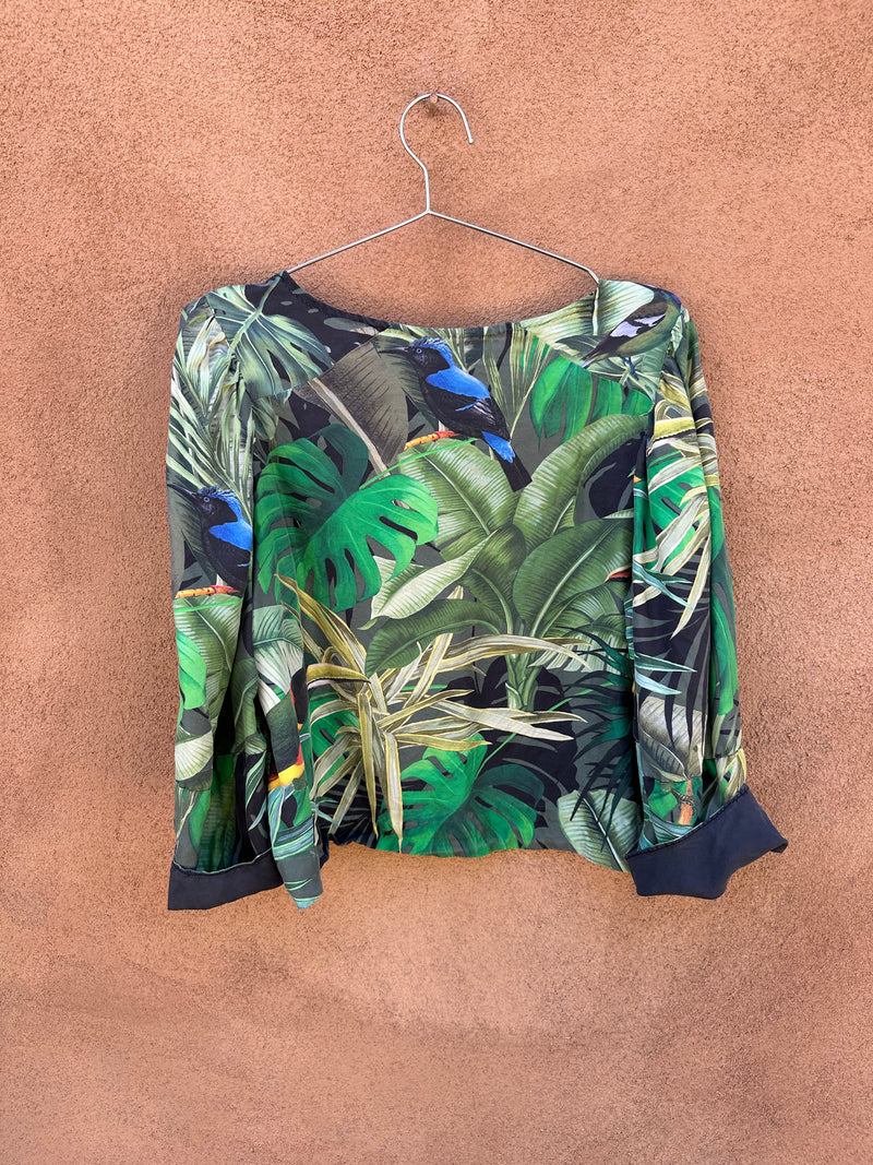 Silk Jungle Bird Blouse