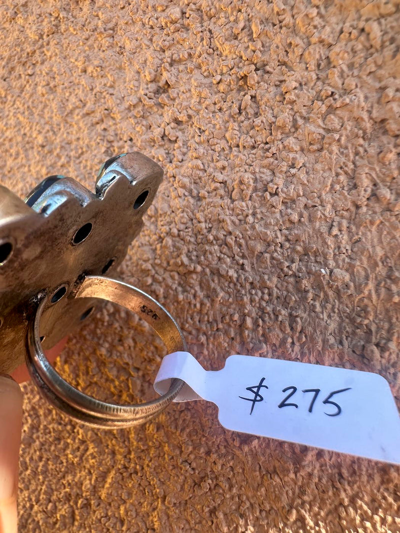 Large Cluster Sterling Silver Ring