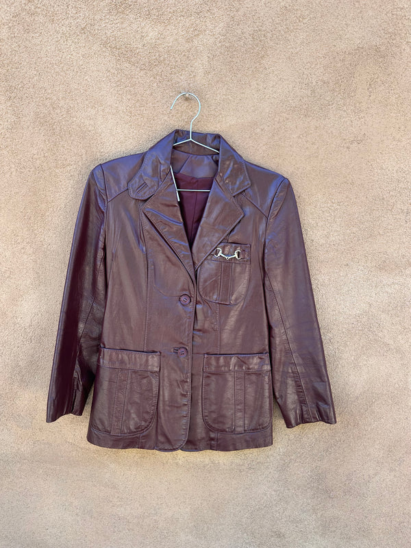 70's Cordovan Leather Jacket