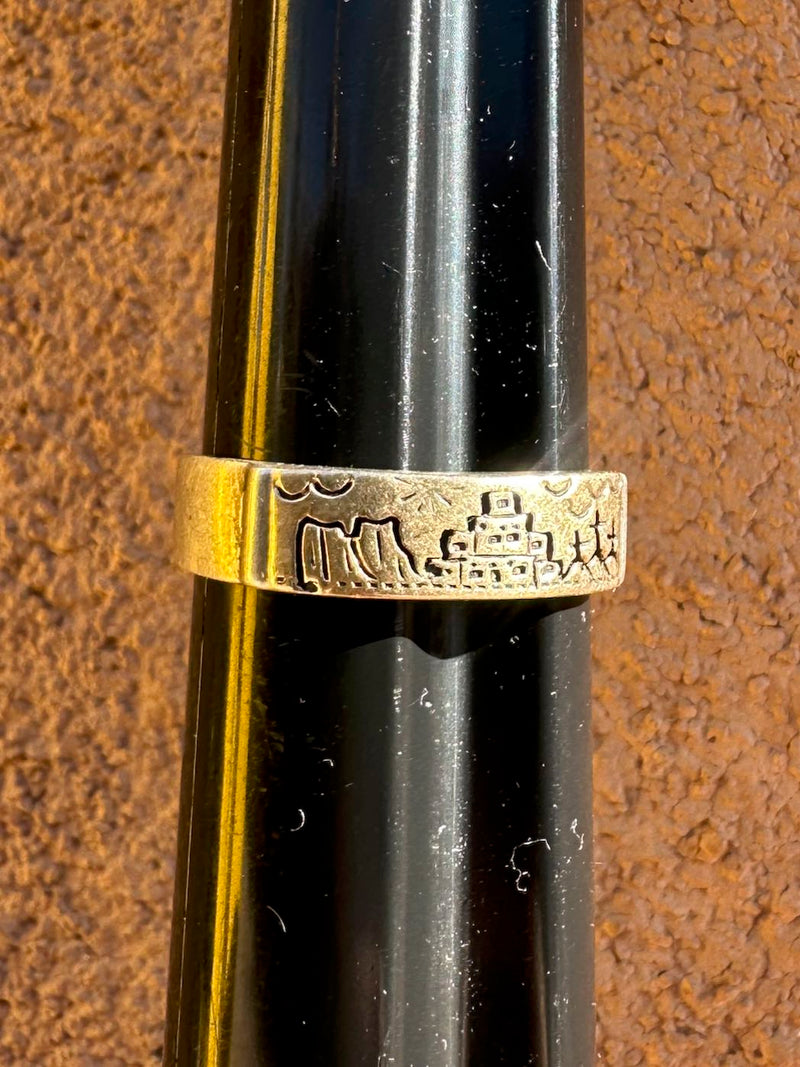 Floyd Namingha Lomakuyvaya Sterling Silver/14K Gold Ring