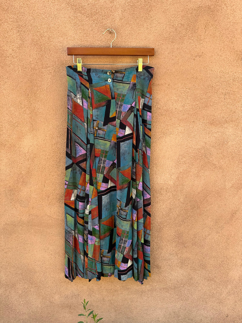Karen Kane Abstract Print Rayon Skirt - 8