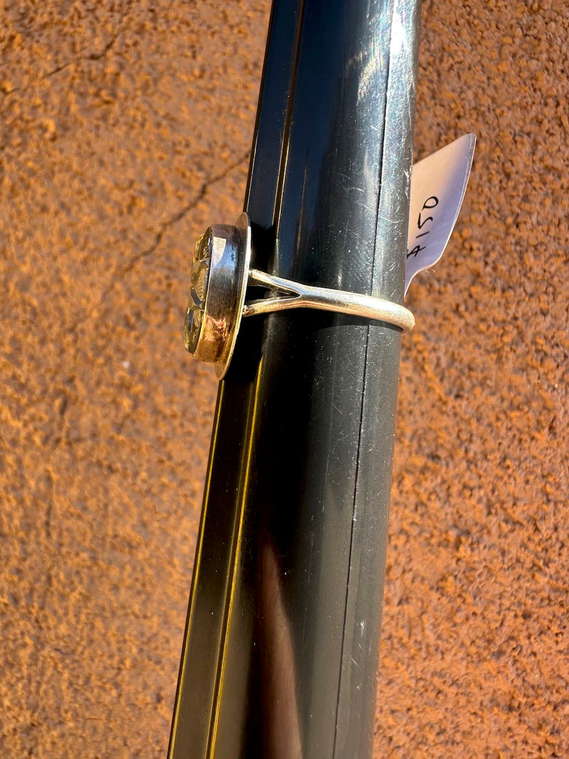 Beveled Crystal and Sterling Silver Ring