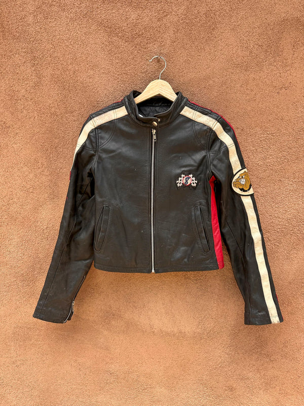 "Gasoline" Cafe Racer Leather Jacket, Small, as is