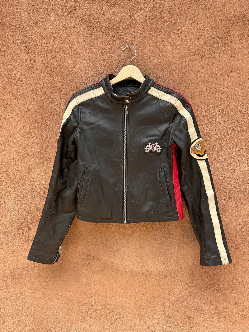 "Gasoline" Cafe Racer Leather Jacket, Small, as is