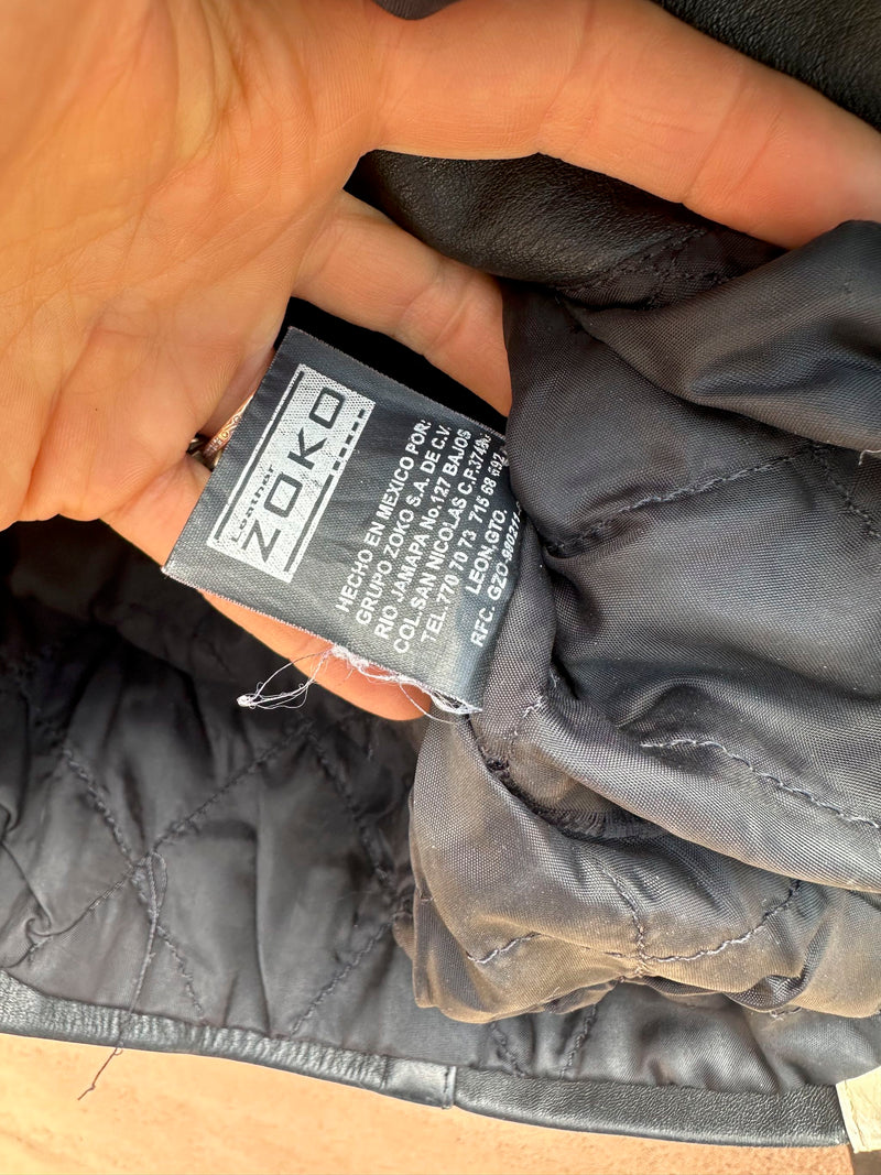 "Gasoline" Cafe Racer Leather Jacket, Small, as is