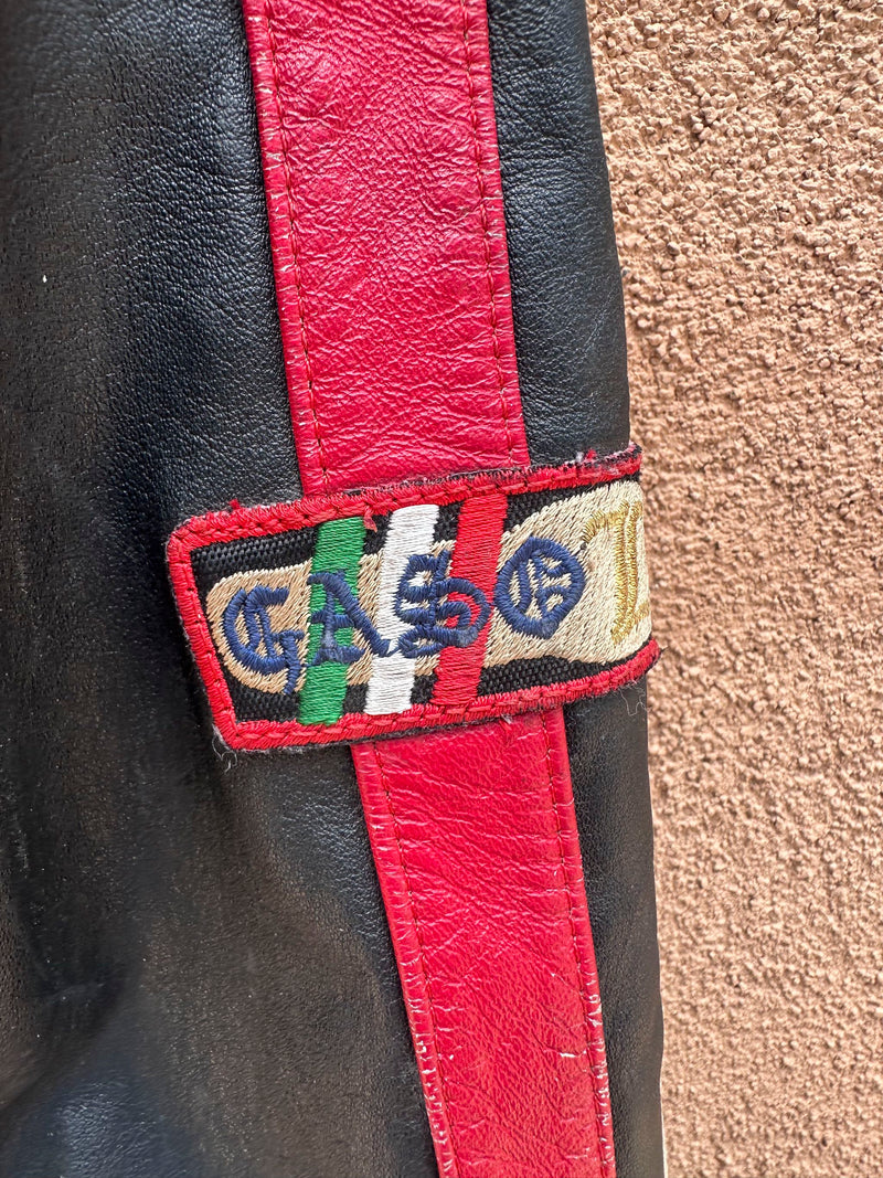 "Gasoline" Cafe Racer Leather Jacket, Small, as is