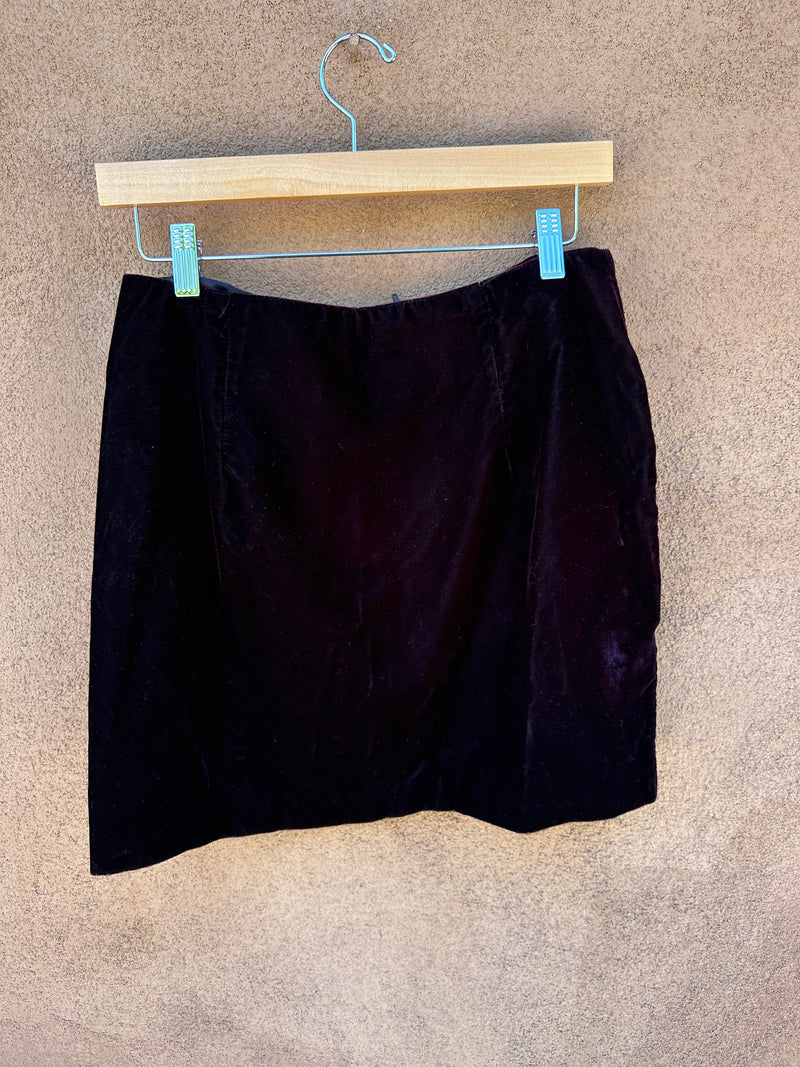 Maroon Velveteen Skirt by Evidence - 11