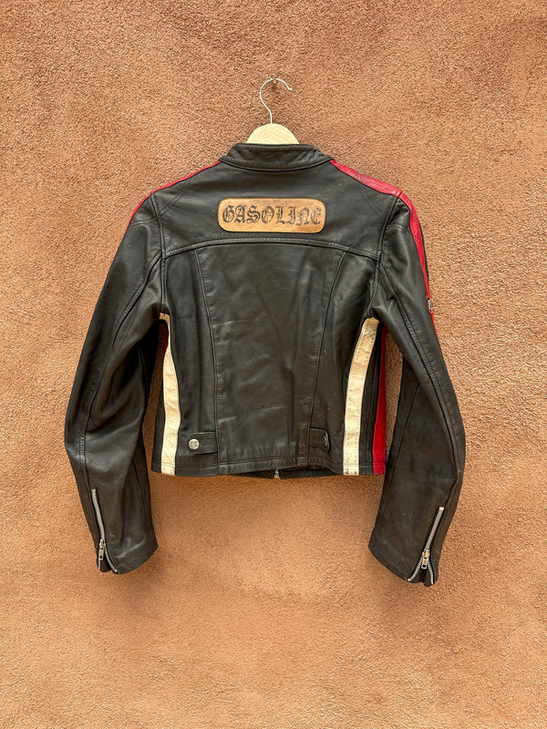 "Gasoline" Cafe Racer Leather Jacket, Small, as is