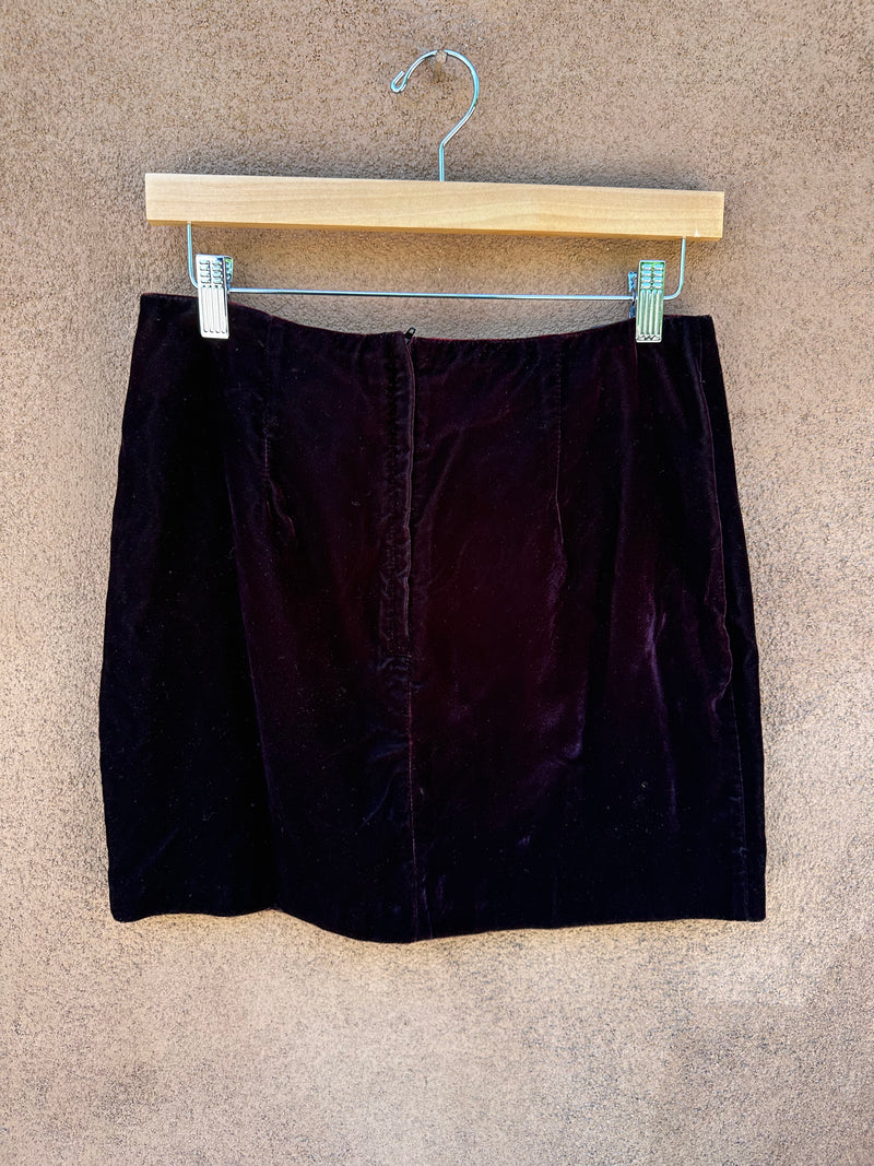 Maroon Velveteen Skirt by Evidence - 11