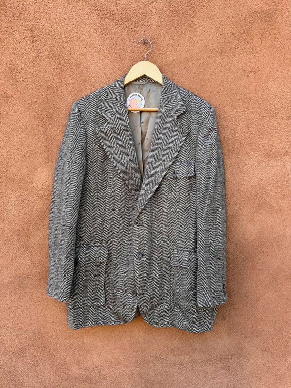 1960's Countess Mara Herringbone Wool Jacket - 46 - as is