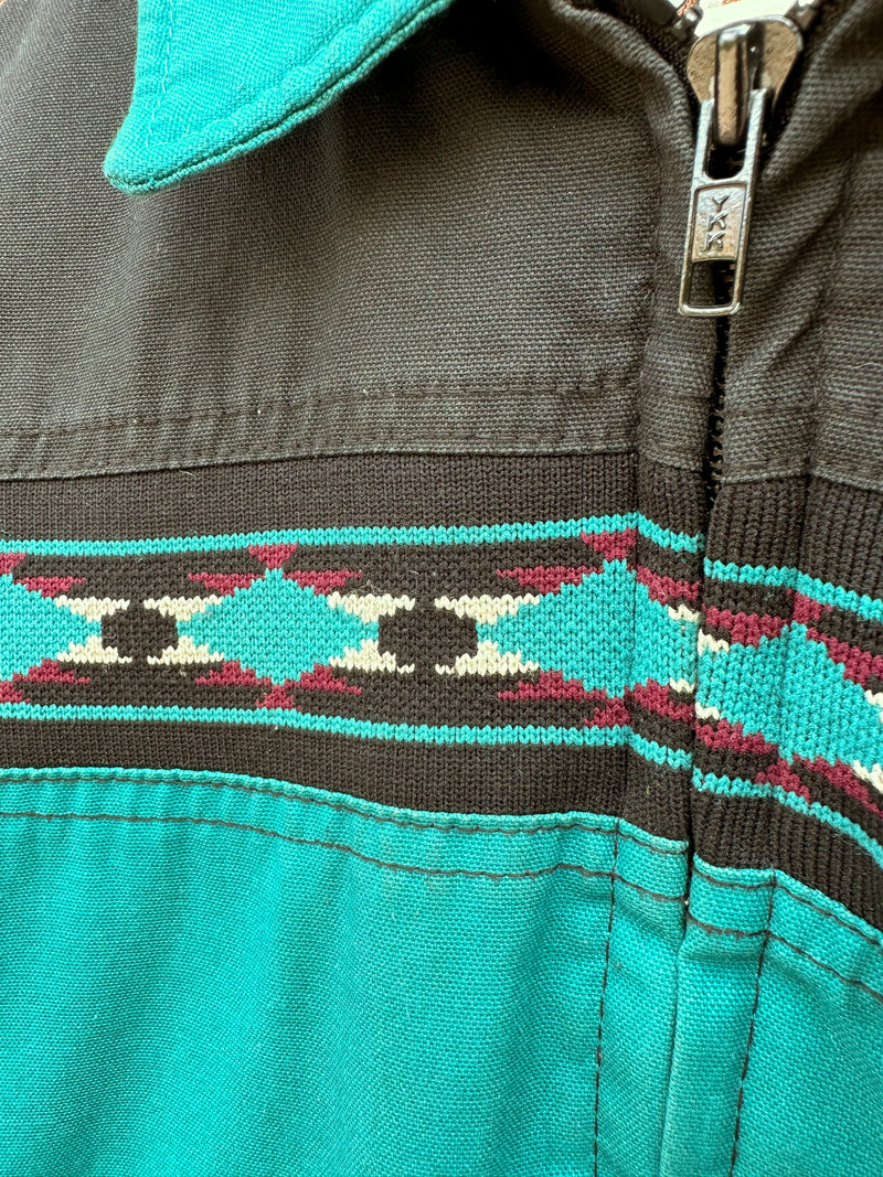 Teal & Black Western Frontier Rodeo Bomber