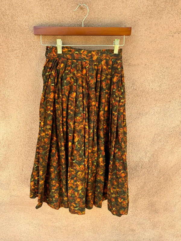 1950's Fall Print Patio Skirt