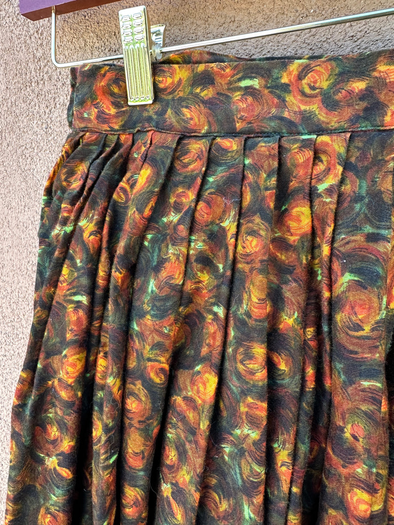 1950's Fall Print Patio Skirt