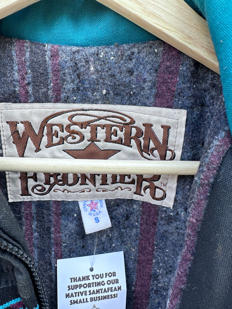Teal & Black Western Frontier Rodeo Bomber