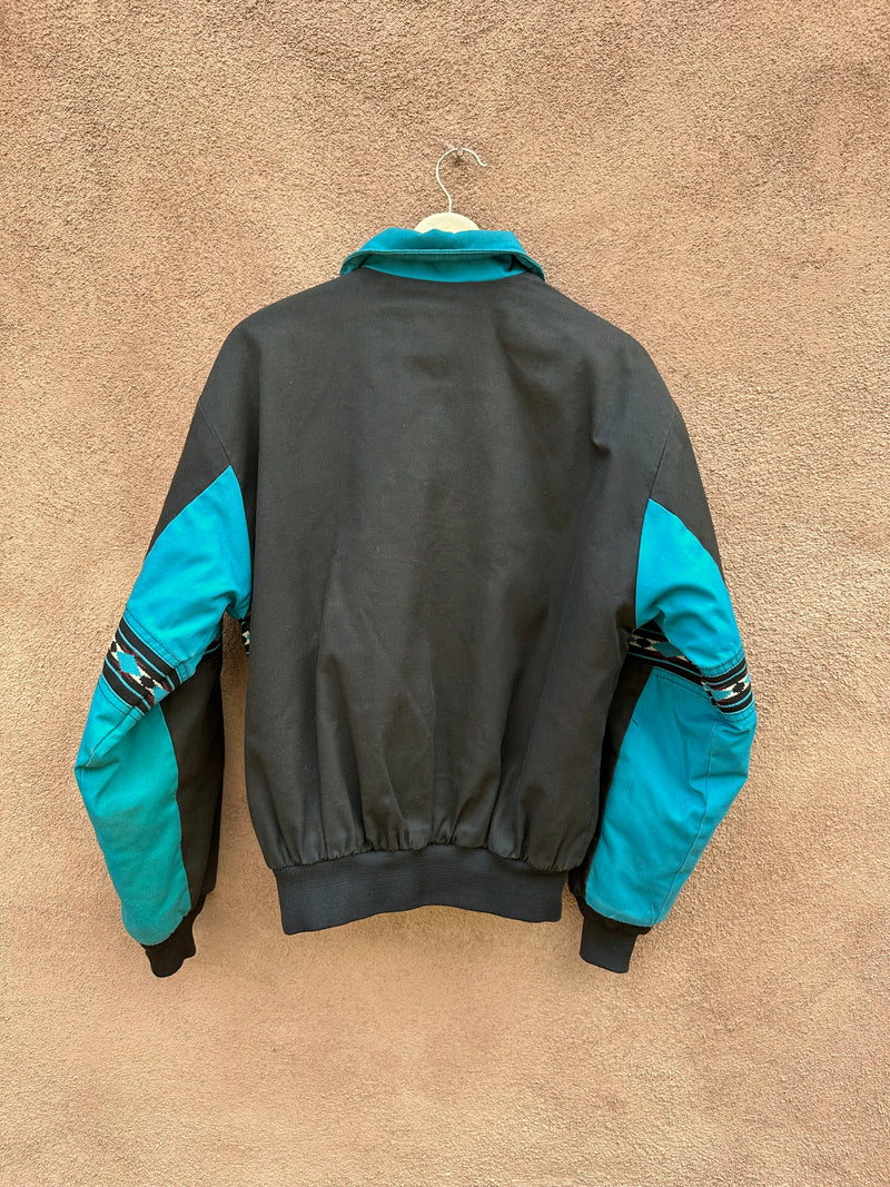 Teal & Black Western Frontier Rodeo Bomber