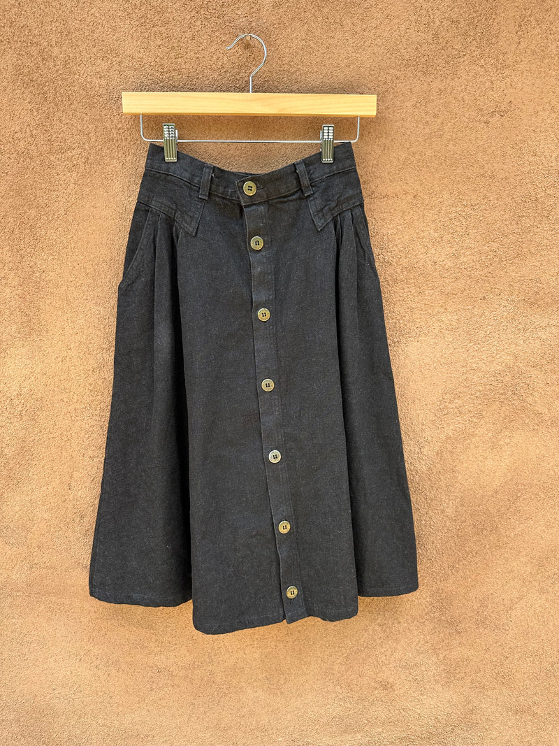 Black Denim 80's Cherokee Skirt - Made in USA